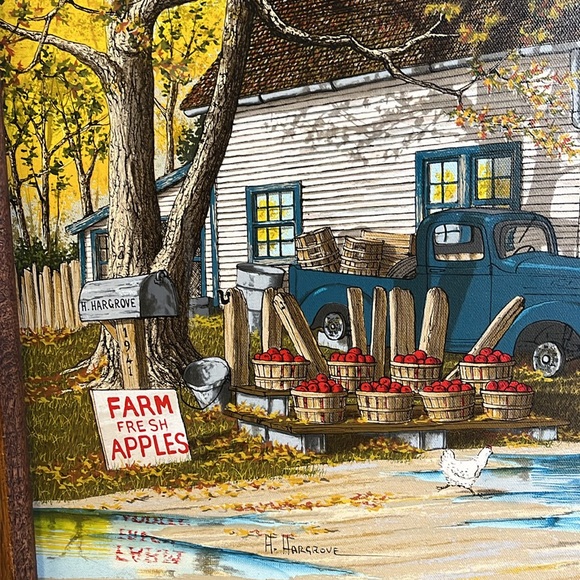H. Hargrove farm fresh apples Painting.  24x24OBO - Picture 3 of 4